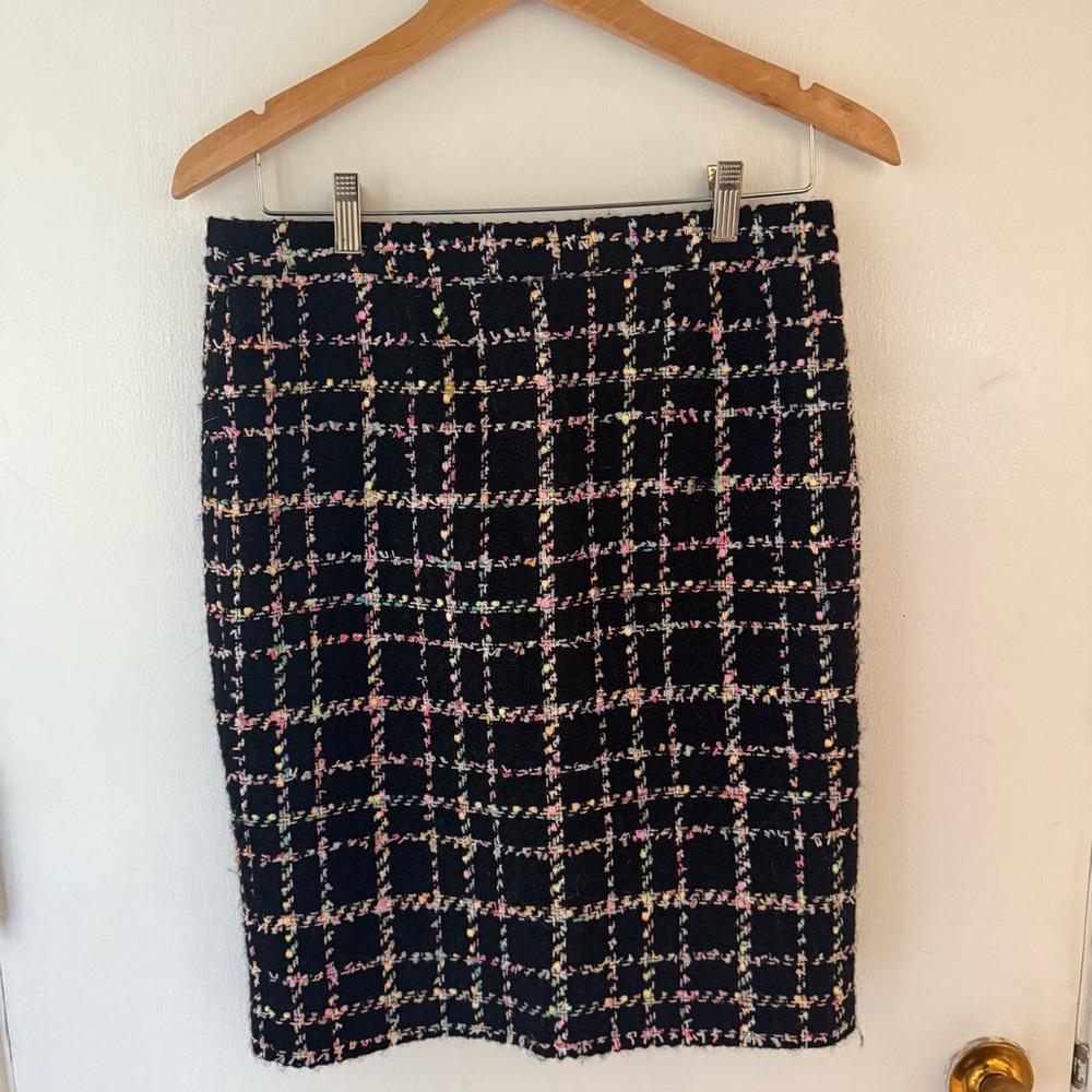 Moschino Women’s 10 Tweed Pencil Skirt Wool Blend Knee Length Skirt
